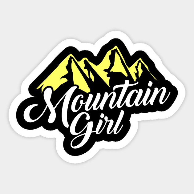 Cute Mountain Girl Hiking Hiker Adventure Nature Sticker by theperfectpresents